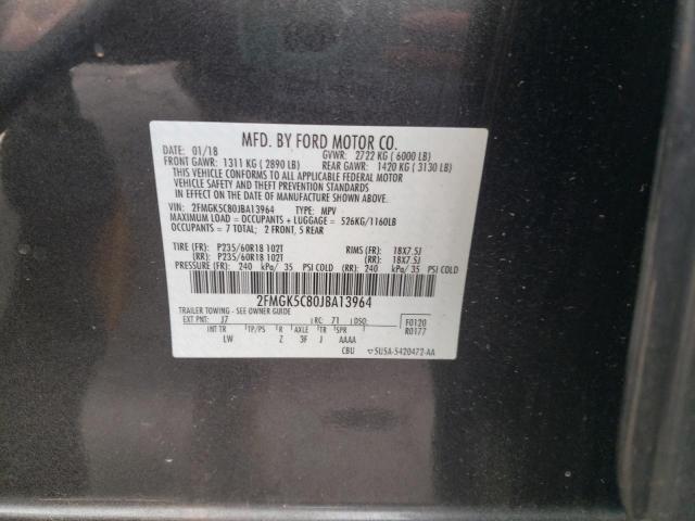 Photo 10 from auction – 2018 FORD FLEX SEL with VIN 2FMGK5C80JBA13964