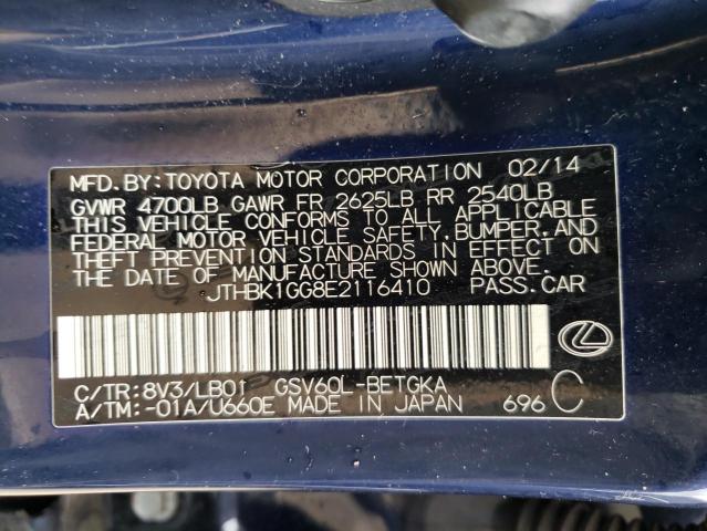 Photo 10 from auction – 2014 LEXUS ES 350 with VIN JTHBK1GG8E2116410