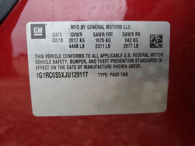 Photo 10 from auction – 2018 CHEVROLET VOLT LT with VIN 1G1RC6S5XJU129117