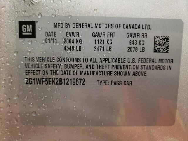 Photo 10 from auction – 2011 CHEVROLET IMPALA LS with VIN 2G1WF5EK2B1219672