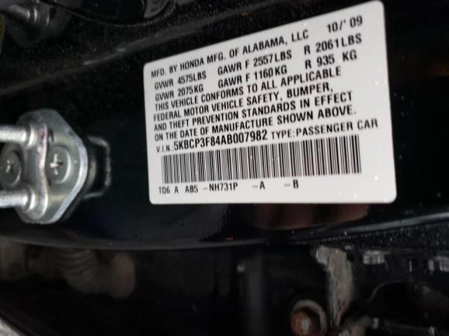 Photo 10 from auction – 2010 HONDA ACCORD EXL with VIN 5KBCP3F84AB007982