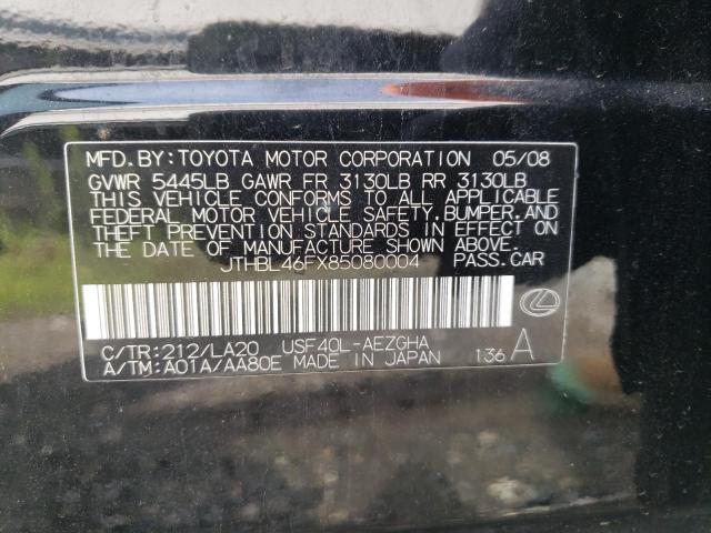 LEXUS LS 460 2008 with VIN JTHBL46FX85080004 - Photo from auction