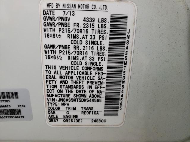 Photo 10 from auction – 2013 NISSAN ROGUE S with VIN JN8AS5MT5DW544565