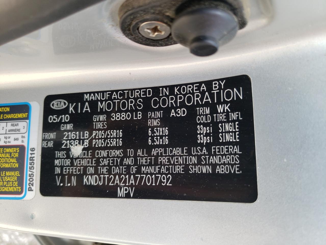 Photo 10 from auction – 2010 KIA SOUL + with VIN KNDJT2A21A7701792