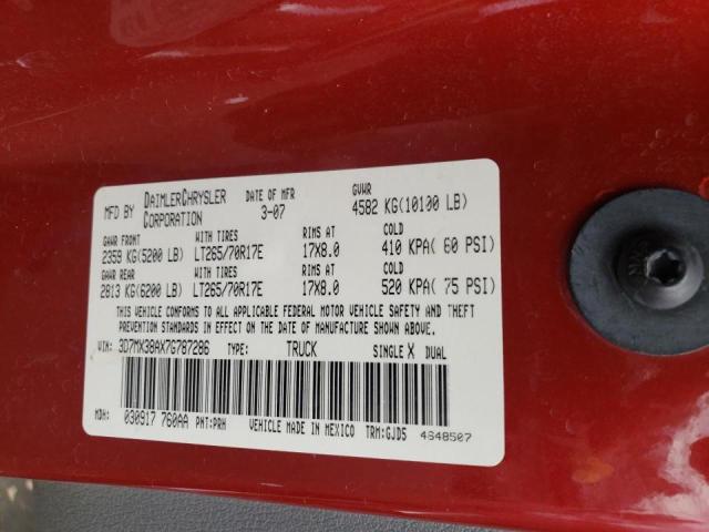 Photo 10 from auction – 2007 DODGE RAM 3500 S with VIN 3D7MX38AX7G787286