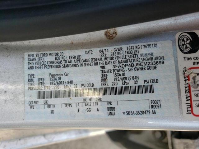 Photo 10 from auction – 2014 FORD FIESTA SE with VIN 3FADP4BJ9EM233699