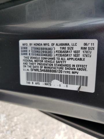 Photo 10 from auction – 2011 HONDA ODYSSEY EX with VIN 5FNRL5H68BB086120