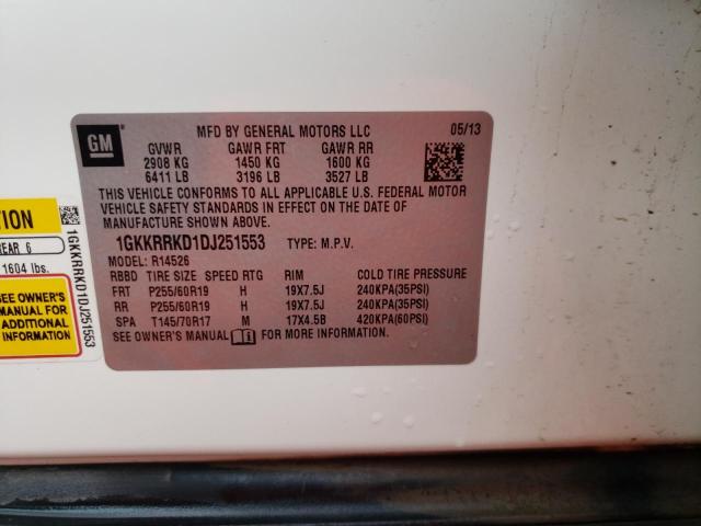 Photo 10 from auction – 2013 GMC ACADIA SLT with VIN 1GKKRRKD1DJ251553