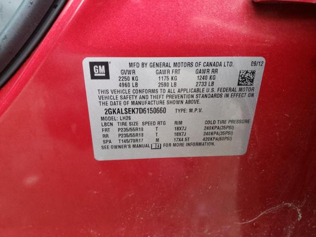 Photo 10 from auction – 2013 GMC TERRAIN SL with VIN 2GKALSEK7D6150660