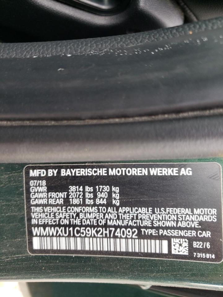 Photo 10 from auction – 2019 MINI COOPER with VIN WMWXU1C59K2H74092