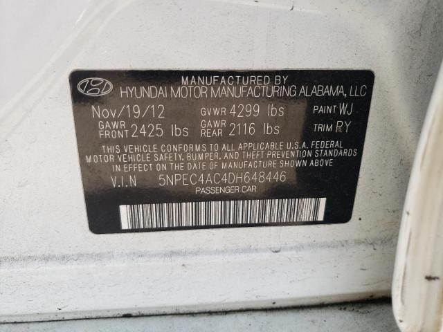Photo 10 from auction – 2013 HYUNDAI SONATA SE with VIN 5NPEC4AC4DH648446