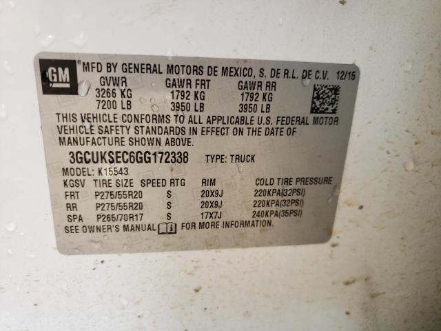 Photo 10 from auction – 2016 CHEVROLET SILVERADO with VIN 3GCUKSEC6GG172338