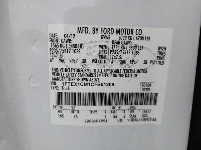 Photo 10 from auction – 2012 FORD F150 SUPER with VIN 1FTEX1CM1CFB61268