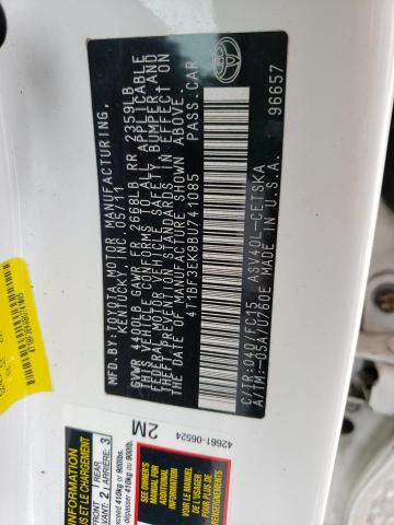 Photo 10 from auction – 2011 TOYOTA CAMRY BASE with VIN 4T1BF3EK8BU741085