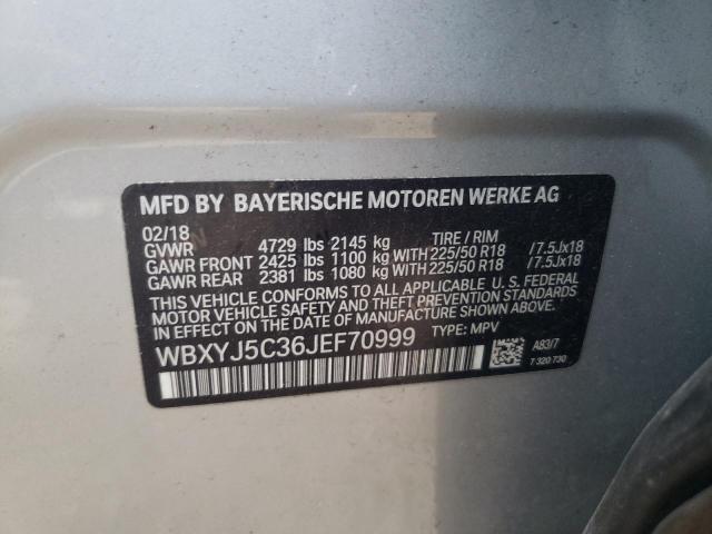 Photo 10 from auction – 2018 BMW X2 XDRIVE2 with VIN WBXYJ5C36JEF70999