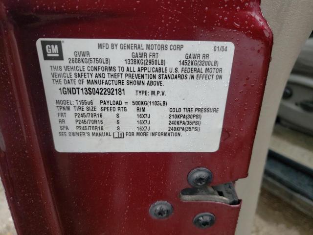 Photo 10 from auction – 2004 CHEVROLET TRAILBLAZE with VIN 1GNDT13S042292181
