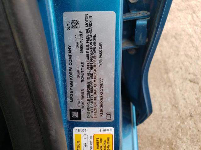 Photo 10 from auction – 2019 CHEVROLET SPARK LS with VIN KL8CB6SAXKC729777
