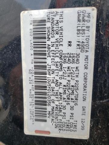 Photo 10 from auction – 2000 LEXUS RX 300 with VIN JT6HF10U5Y0120356