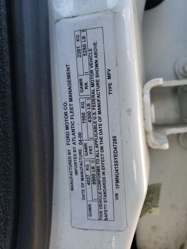 Photo 10 from auction – 2000 FORD EXCURSION with VIN 1FMNU41S5YED47285