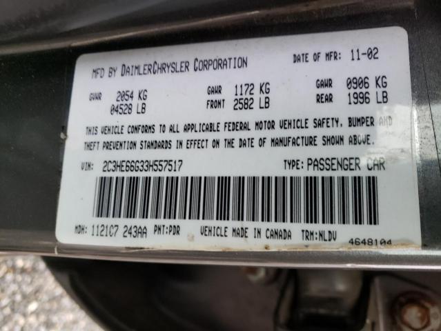 Photo 10 from auction – 2003 CHRYSLER 300M with VIN 2C3HE66G33H557517