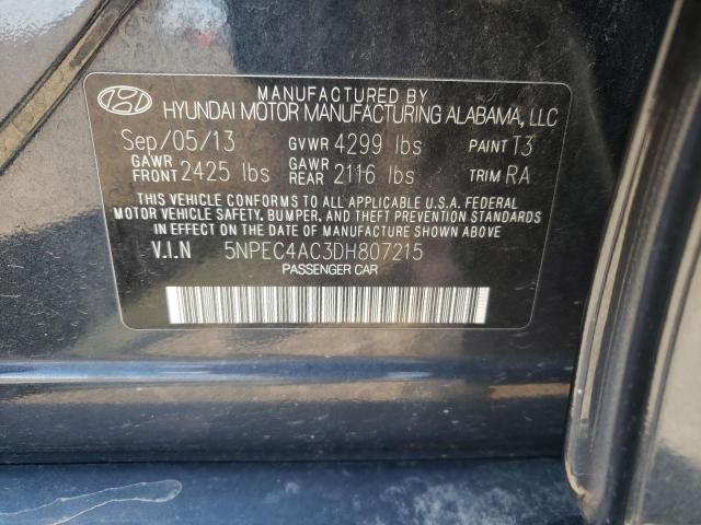 Photo 10 from auction – 2013 HYUNDAI SONATA SE with VIN 5NPEC4AC3DH807215