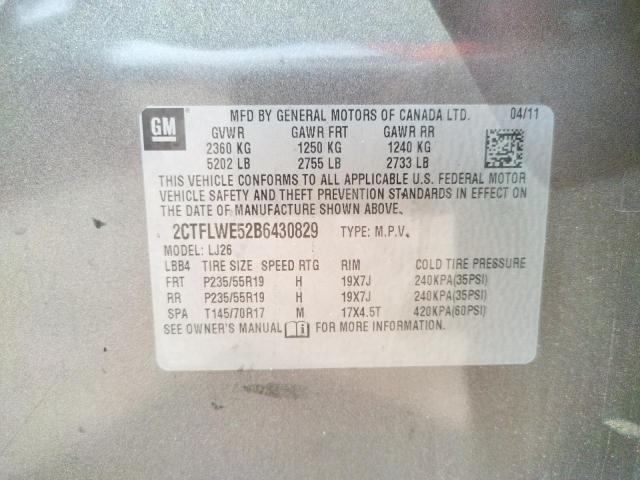 Photo 10 from auction – 2011 GMC TERRAIN SL with VIN 2CTFLWE52B6430829
