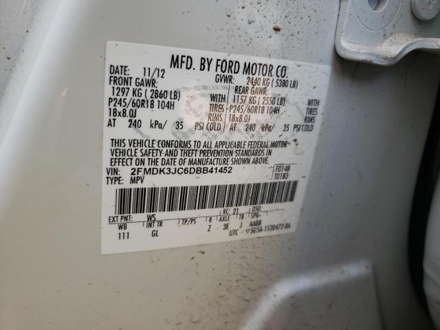 Photo 10 from auction – 2013 FORD EDGE SEL with VIN 2FMDK3JC6DBB41452