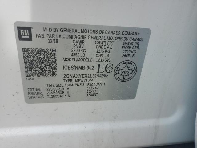 Photo 10 from auction – 2020 CHEVROLET EQUINOX PR with VIN 2GNAXYEX1L6194982