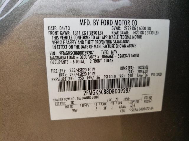 Photo 10 from auction – 2013 FORD FLEX SEL with VIN 2FMGK5C88DBD39287