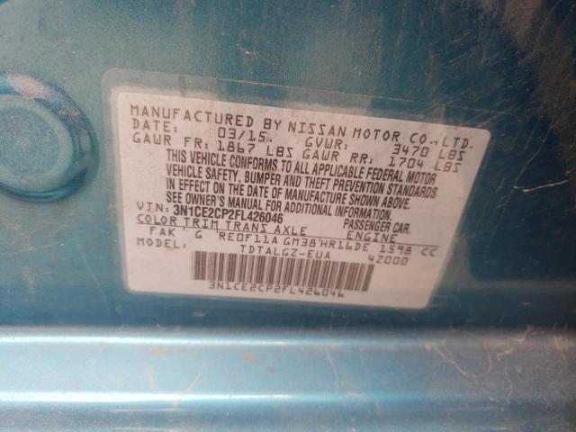 Photo 10 from auction – 2015 NISSAN VERSA NOTE with VIN 3N1CE2CP2FL426046