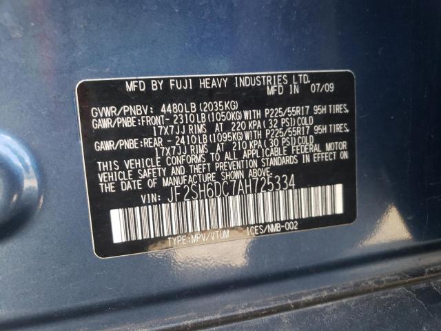 Photo 10 from auction – 2010 SUBARU FORESTER 2 with VIN JF2SH6DC7AH725334