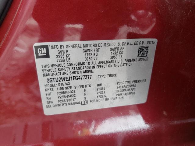 Photo 10 from auction – 2015 GMC SIERRA K15 with VIN 3GTU2WEJ1FG477377