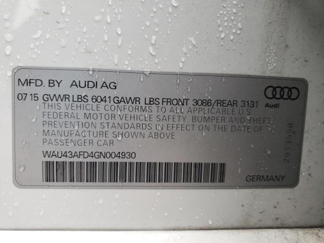 Photo 10 from auction – 2016 AUDI A8 L QUATT with VIN WAU43AFD4GN004930
