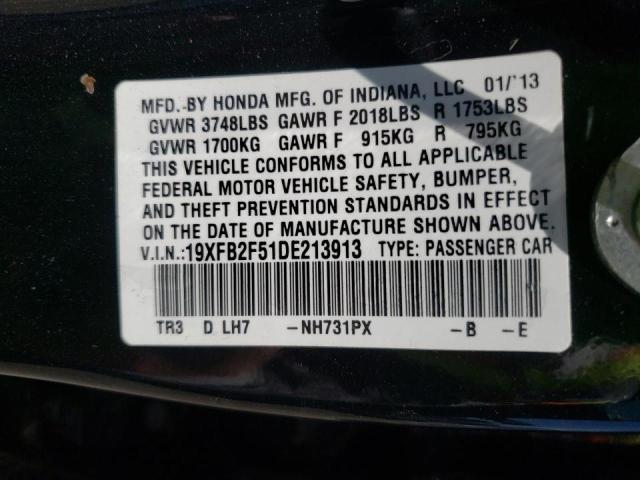 Photo 10 from auction – 2013 HONDA CIVIC LX with VIN 19XFB2F51DE213913