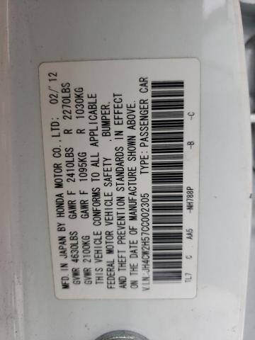 Photo 10 from auction – 2012 ACURA TSX with VIN JH4CW2H57CC002305