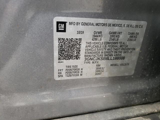 Photo 10 from auction – 2020 CHEVROLET TRAX LS with VIN 3GNCJKSB6LL188008