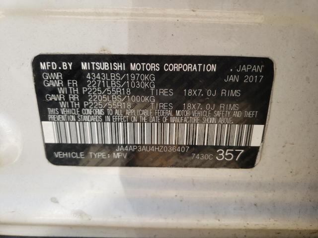 Photo 10 from auction – 2017 MITSUBISHI OUTLANDER with VIN JA4AP3AU4HZ036407