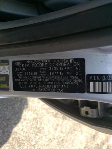 Photo 10 from auction – 2010 KIA RIO LX with VIN KNADH4A39A6691891