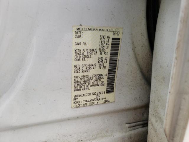 NISSAN ARMADA PLA 2013 with VIN 5N1BA0NF2DN603815 - Photo from auction