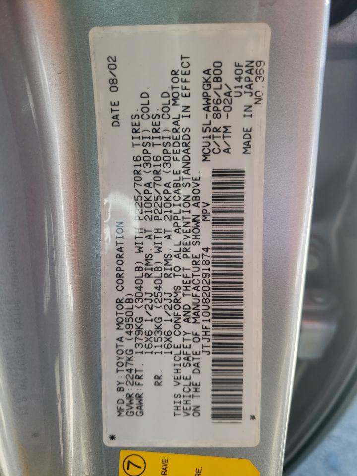 Photo 11 from auction – 2002 LEXUS RX 300 with VIN JTJHF10U820291874