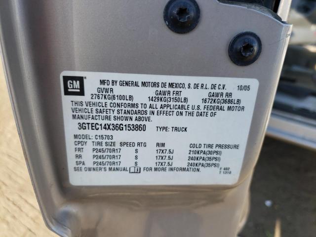 Photo 10 from auction – 2006 GMC NEW SIERRA with VIN 3GTEC14X36G153860