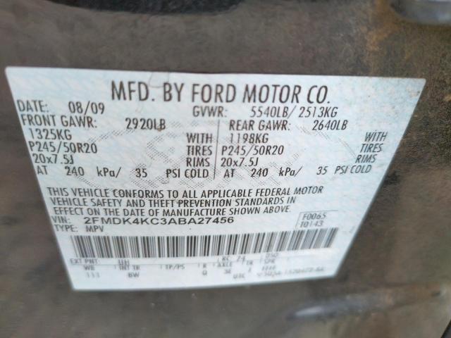 Photo 10 from auction – 2010 FORD EDGE LIMIT with VIN 2FMDK4KC3ABA27456