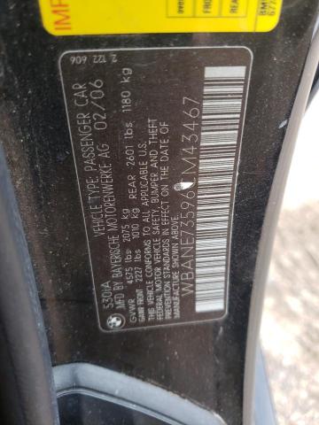 Photo 10 from auction – 2006 BMW 530 I with VIN WBANE73596CM43467