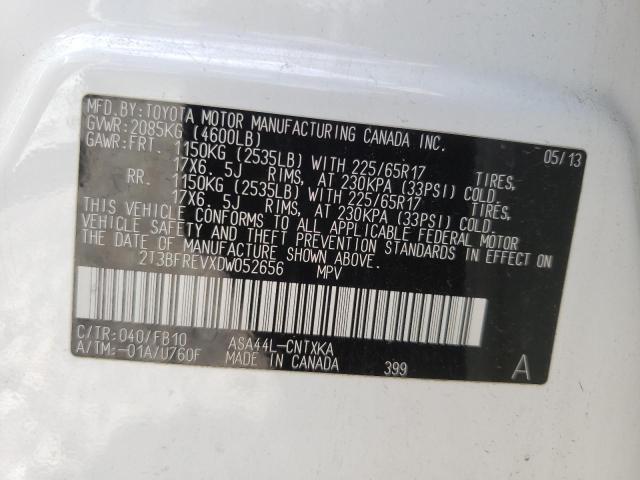 Photo 10 from auction – 2013 TOYOTA RAV4 LE with VIN 2T3BFREVXDW052656