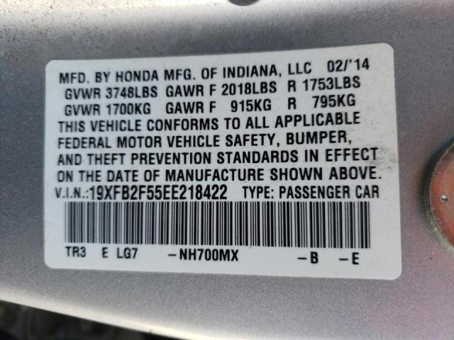 Photo 10 from auction – 2014 HONDA CIVIC LX with VIN 19XFB2F55EE218422