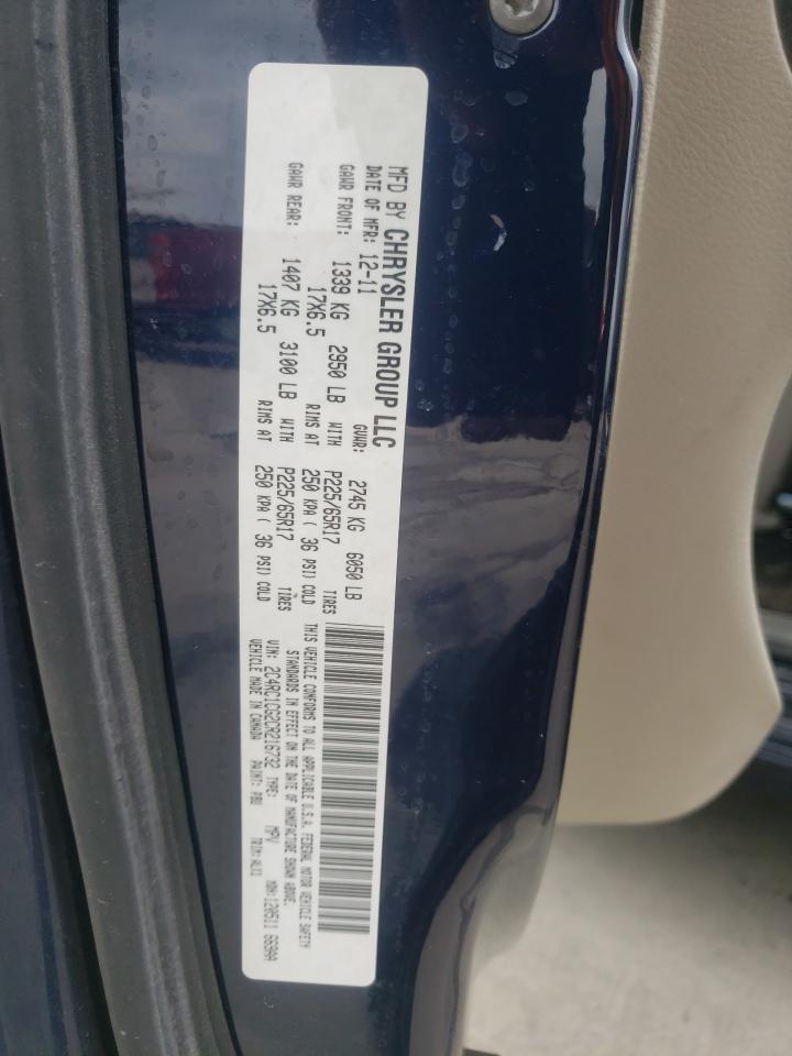 Photo 10 from auction – 2012 CHRYSLER TOWN & COU with VIN 2C4RC1CG2CR216732