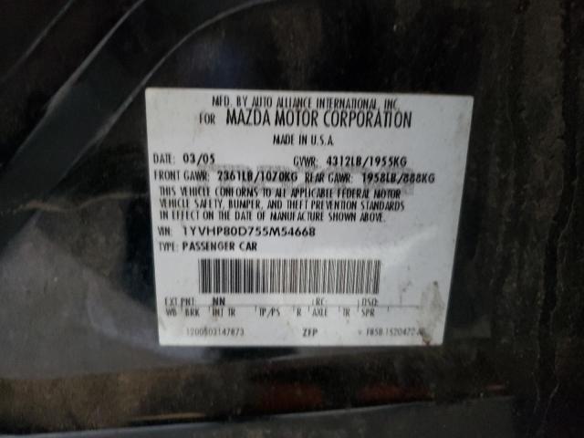 Photo 10 from auction – 2005 MAZDA 6 S with VIN 1YVHP80D755M54668