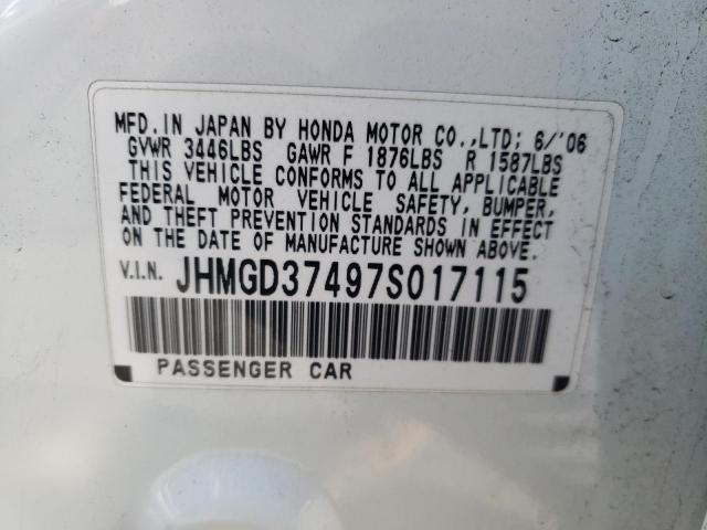 Photo 10 from auction – 2007 HONDA FIT with VIN JHMGD37497S017115