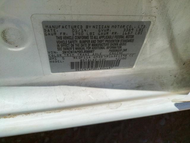 Photo 10 from auction – 2014 NISSAN VERSA S with VIN 3N1CN7AP0EL856687