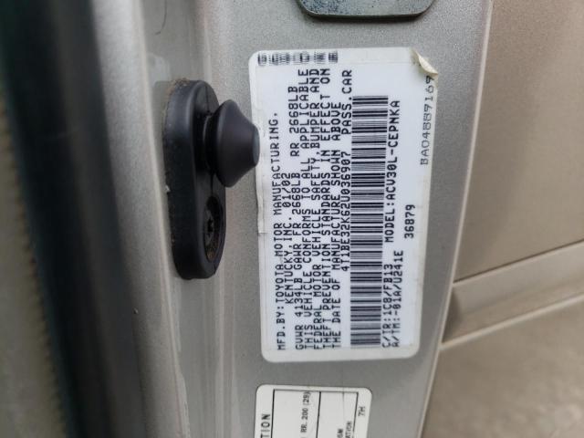 Photo 10 from auction – 2002 TOYOTA CAMRY LE with VIN 4T1BE32K62U036907